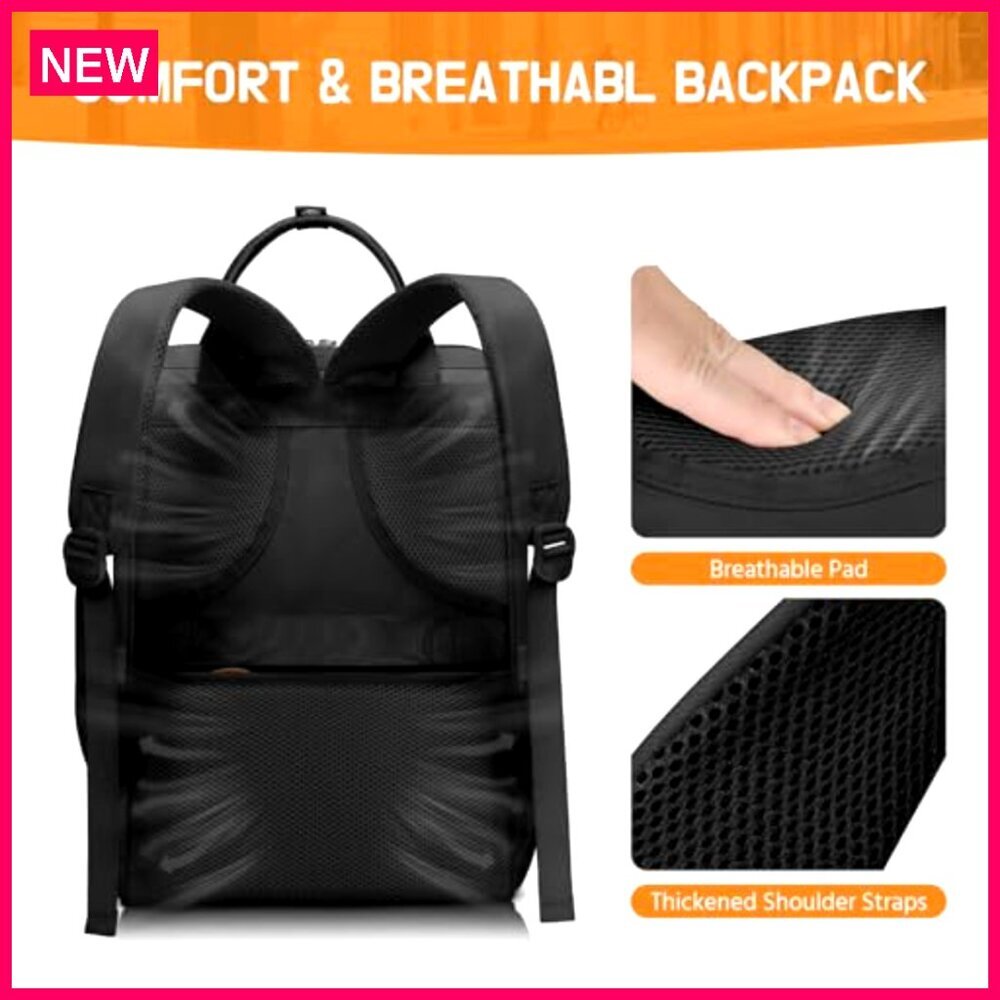 Large 17.3 Inch Laptop Backpack Waterproof Anti-theft Travel Work Bag - Picture 7 of 7